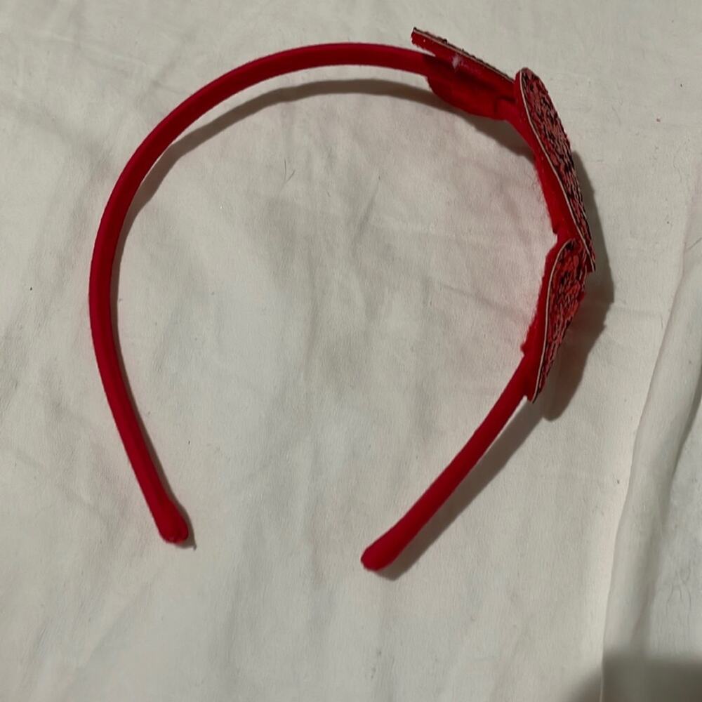 Gymboree red sparkle hearts headband like new